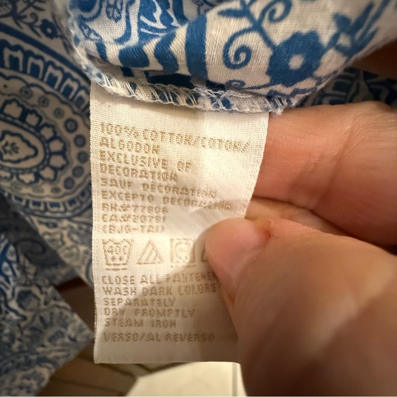 Tommy Hilfiger Blue Paisley Men's Shirt - Picture 6 of 7